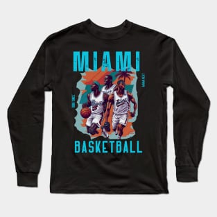 Miami heat basketball  vector graphic design Long Sleeve T-Shirt